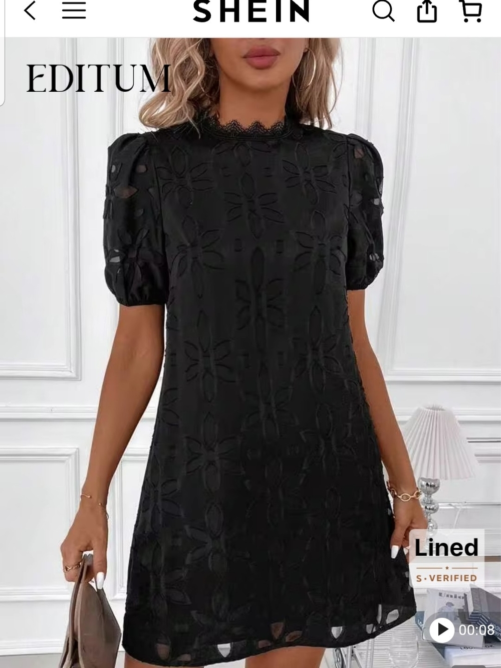 SHEIN Black Floral Mini Dress